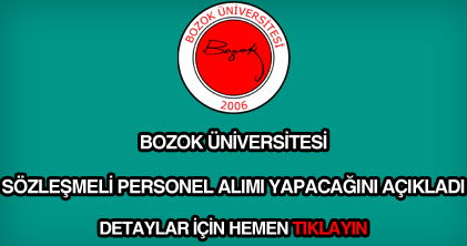 Bozok Üniversitesi sözleşmeli personel alımı