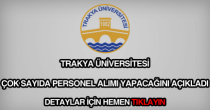 Trakya Üniversitesi personel alımı