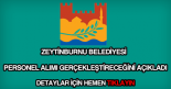 Zeytinburnu Belediyesi personel alımı