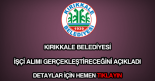 Kırıkkale Belediyesi işçi alımı